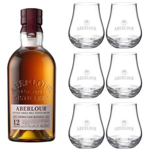 ABERLOUR Pack  12 ans + 6 verres Whisky Ecossais Single Malt 40%, 70cl - Publicité