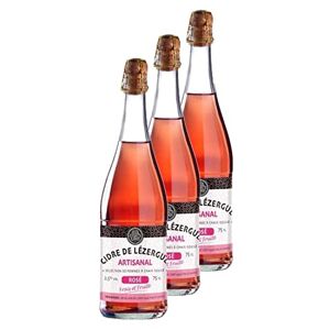 Les Celliers de l'Odet Lot 3x Cidre de Lézergué artisanal rosé Bouteille 750ml - Publicité