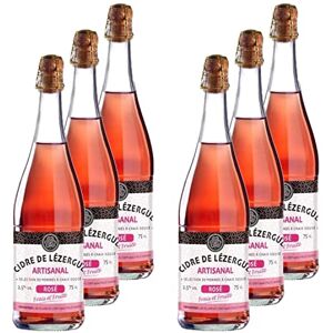 Les Celliers de l'Odet Lot 6x Cidre de Lézergué artisanal rosé Bouteille 750ml - Publicité