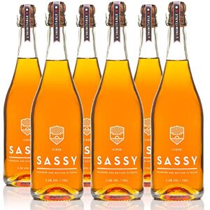 SASSY MAISON  CIDRE BRUT (5,2% Vol Alc) 6x75cl Fabriqué en Normandie, artisanal, qualité premium, faible en calories, sans gluten, 100% naturel et sans sucre ajouté - Publicité