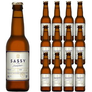 SASSY MAISON  CIDRE SMALL BATCH EXTRA BRUT (5% Vol Alc) 12x33cl Fabriqué en Normandie fabriqué à la main, qualité supérieure, faible en calories, sans gluten, 100% naturel et sans sucre ajouté - Publicité