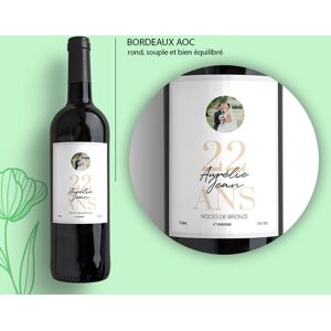 Cadeaux.com Bouteille de vin personnalisée anniversaire de mariage - Noces de Bronze