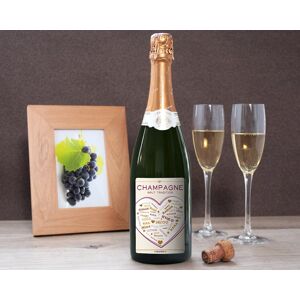 Cadeaux.com Bouteille de champagne personnalisée prénoms - Coeur Famille - Publicité