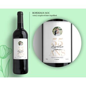 Cadeaux.com Bouteille de vin personnalisée anniversaire de mariage - Noces d'Orchidée