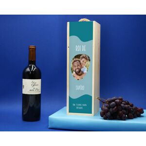 Cadeaux.com Coffret vin personnalisé photo avec bouteille de vin rouge - Papa