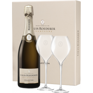 champagne louis roederer - collection 244 - coffret 2 flute