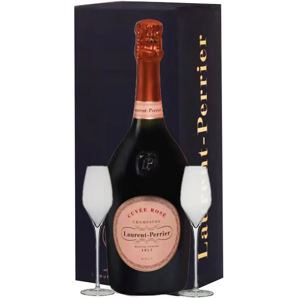 laurent-perrier kit champagne cuvée rosé brut 'glass pack'