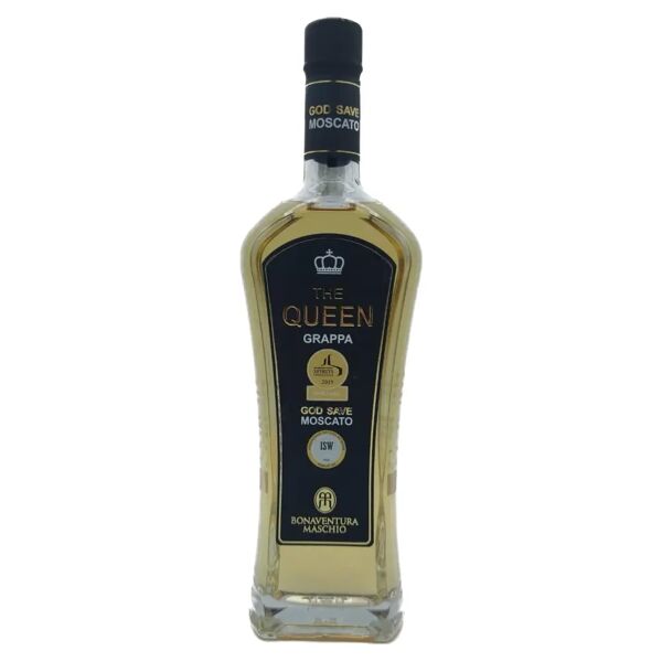 distilleria bonaventura maschio grappa the queen monovitigno moscato barricato con astuccio regalo - 0,70 l