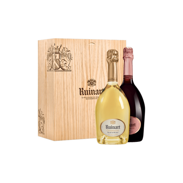 blanc de blancs et rosé - champagne ruinart - duo in confezione regalo