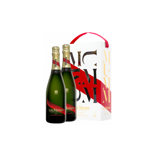 champagne mumm cordon rouge - cofanetto regalo 2 bottiglie