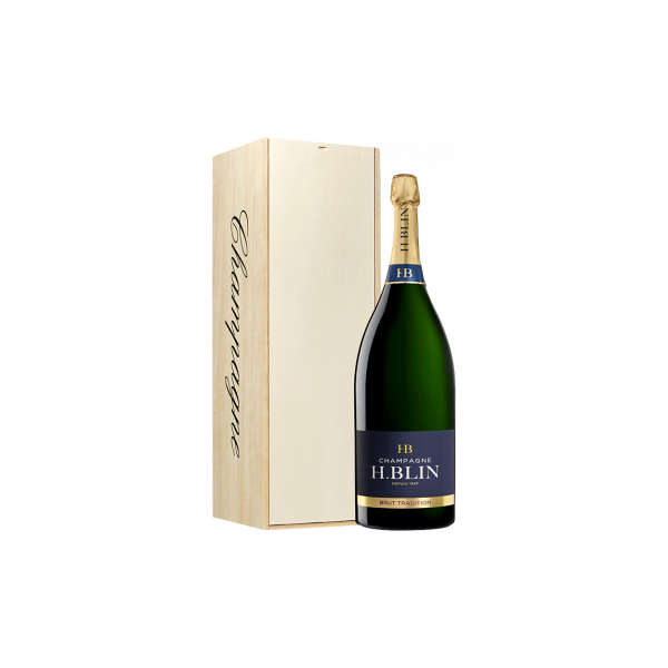 champagne h. blin - brut - mathusalem - cartone di legno