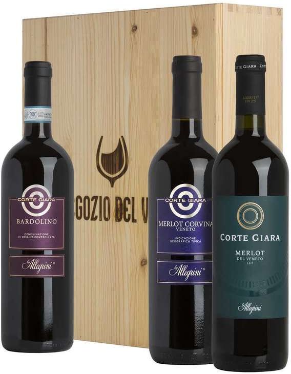 Cassa di legno 3 vini cantina allegrini