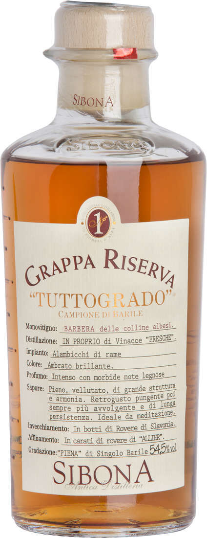 Sibona Grappa di barbera riserva "tutto grado"