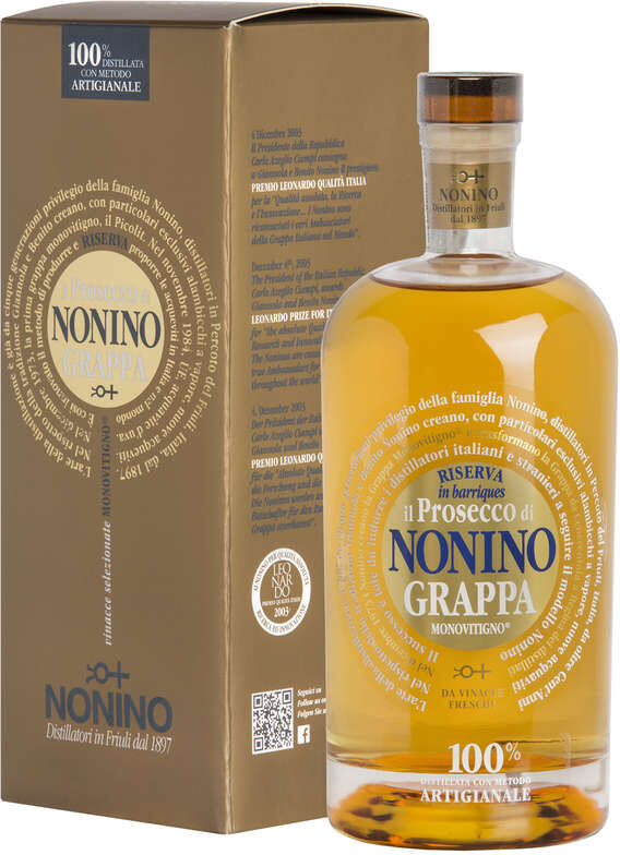 NONINO Grappa prosecco "riserva barriques" limited edition in astuccio