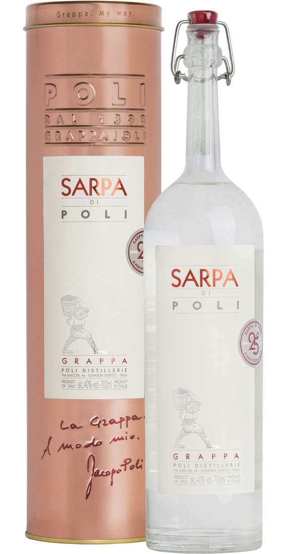 Grappa "sarpa di poli" di merlot e cabernet astucciata