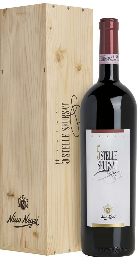 Nino Negri Magnum 1,5 litri sfursat di valtellina "5 stelle" docg in cassa legno