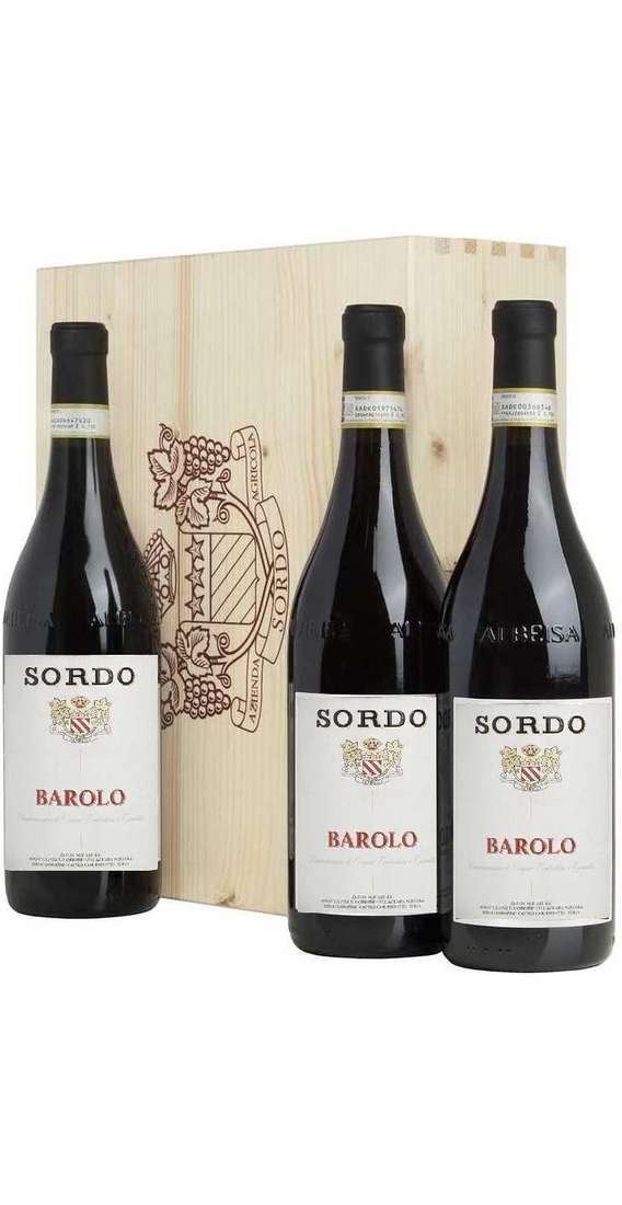 Verticale barolo docg sordo 2016 - 2017 - 2019 in cassa legno