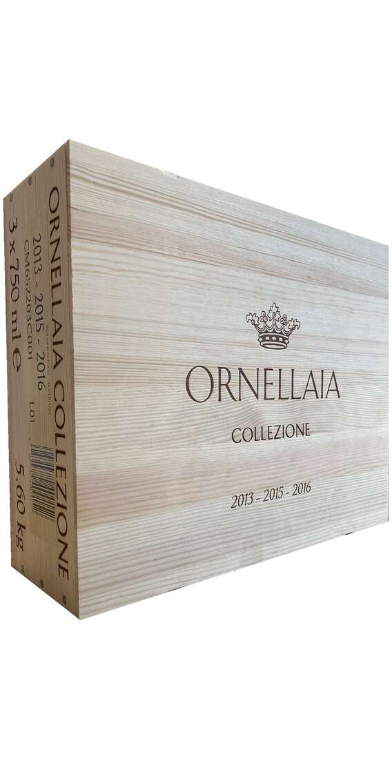 Verticale collezione bolgheri superiore ornellaia doc 2013-2015-2016 in cassa le