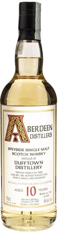 Aberdeen Distillery Dufftown Whisky Speyside 2008 10 Anni