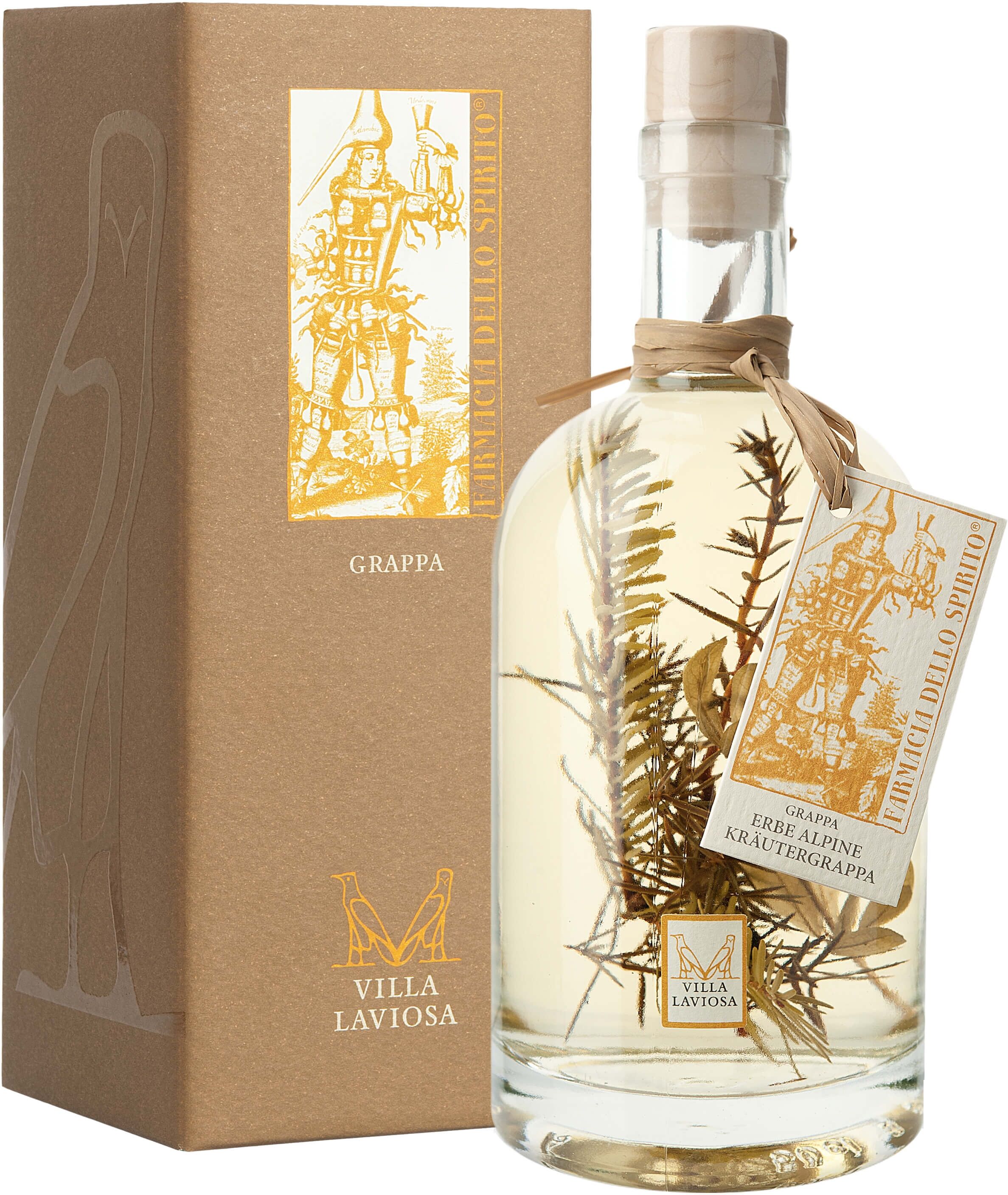 Grappa Farmacia Dello Spirito   Erbe Alpine   Villa Laviosa  0.5l