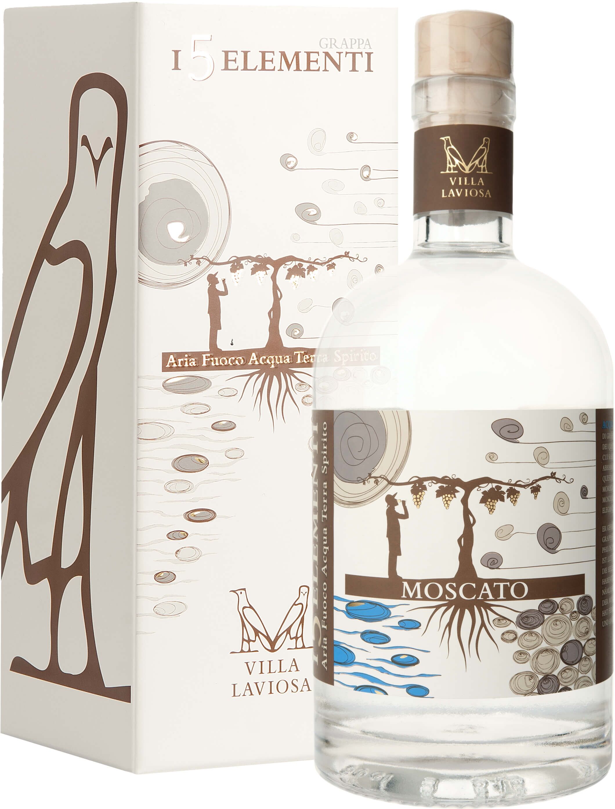 Grappa I 5 Elementi   Moscato   Villa Laviosa  0.5l