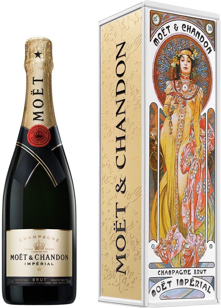 Moët & Chandon Champagne Brut Moët Impérial X Alphonse Mucha   Woman In Golden Dress