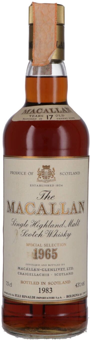 The Macallan Highland Single Malt Scotch Whisky Sherry Oak 18 Years Old 1965