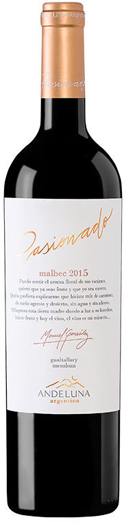 Bodega Andeluna Andeluna Pasionado Malbec 2015