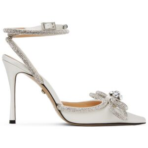 MACH & MACH White Double Bow 110 Heels  - White - Size: IT 39.5 - female