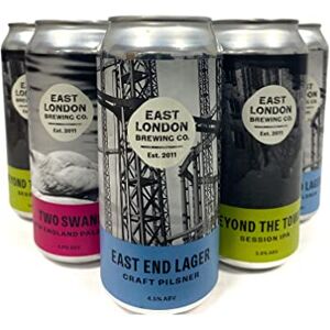 East London Brewing Company Mixed Case x 12 East London Brewing 440ml cans Contains East End Lager, Beyond the Tower IPA, Two Swans IPA ABV 3.8% to 4.6%