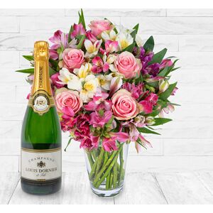 123 Flowers Peruvian Lily & Rose & Champagne