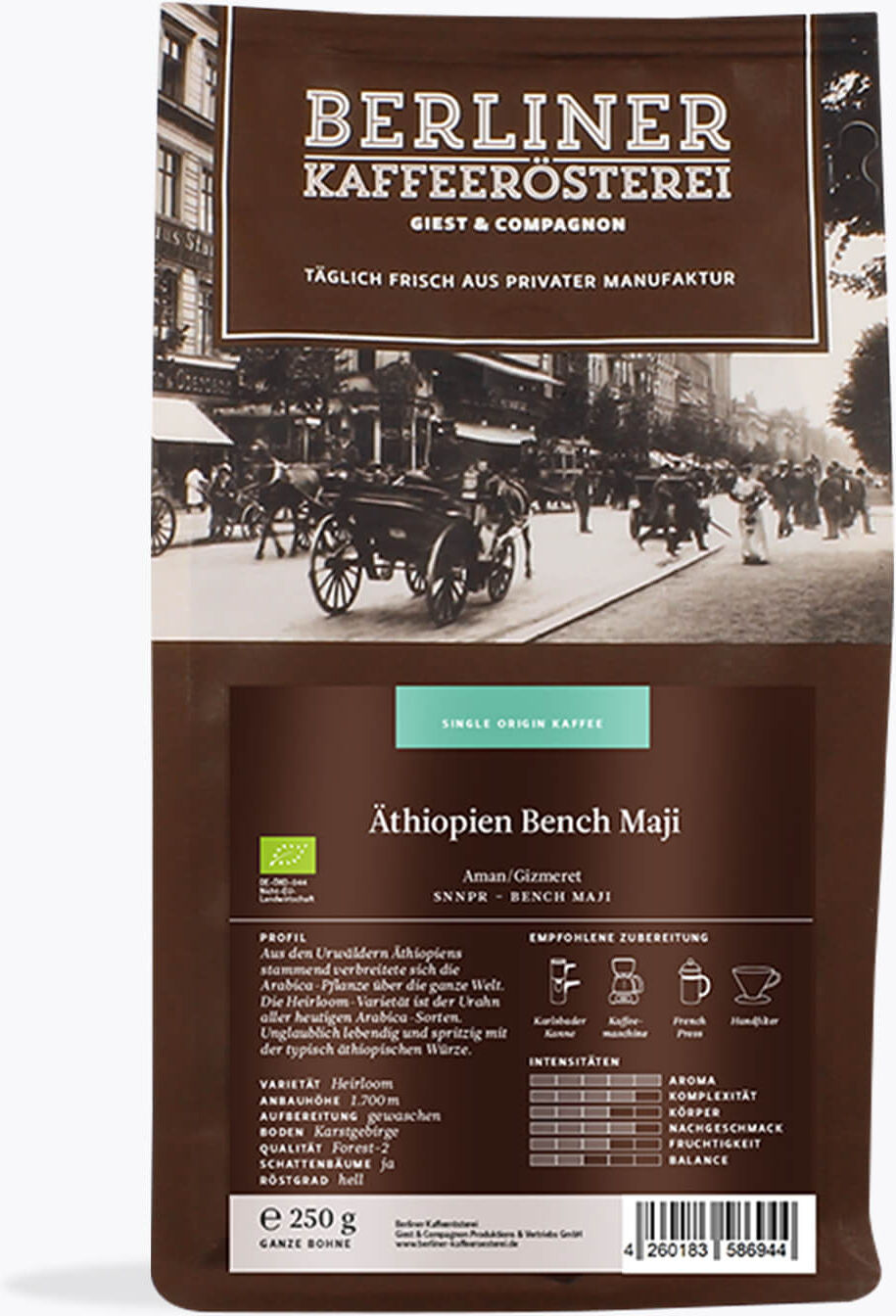 Berliner Kaffeerösterei Äthiopien Bench Maji Bio 250g