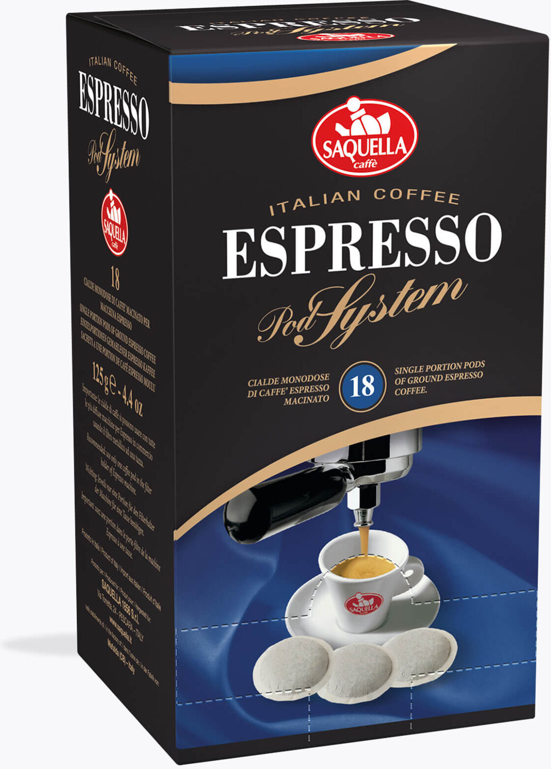 Saquella Caffè Classic Espresso Regular 18er Box E.S.E. Pads