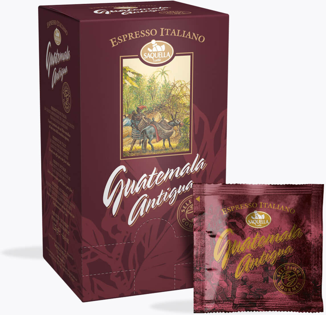 Saquella Caffè Selezione Gourmet Origin Guatemala Antigua 18er Box E.S.E. Pads