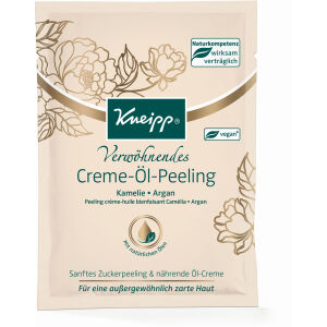Kneipp GmbH Kneipp® Verwöhnendes Creme-Öl-Peeling, Sanftes Zuckerpeeling & nährende Öl-Creme für eine außergewöhnlich zarte Haut, 40 ml - Beutel