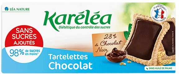 Karéléa Biscuits Sans Sucres Ajoutés Tartelettes Chocolat Noir 130g