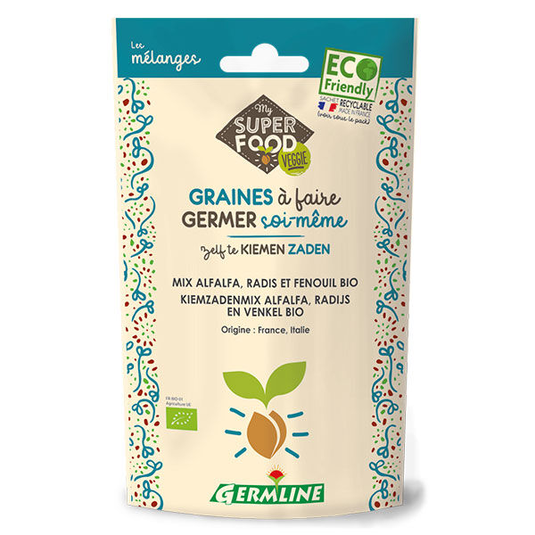 Germ'Line Germline Graines à Germer Alfalfa Radis Fenouil Bio 150g
