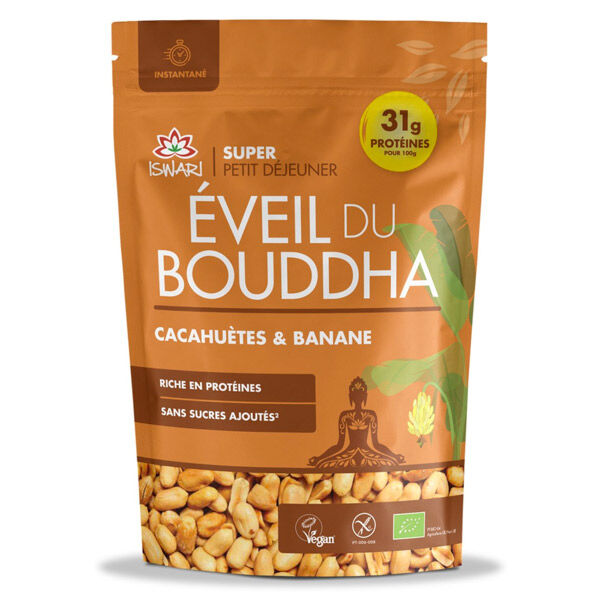 Iswari Eveil du Bouddha Cacahuètes & Bananes Bio 360g
