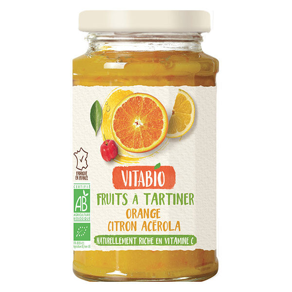 Vitabio Fruits à Tartiner aux Superfruits Orange Citron Acérola Bio 290g