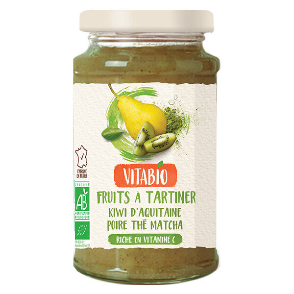 Vitabio Fruits à Tartiner aux Superfruits Kiwi Poire Thé Matcha Bio 290g