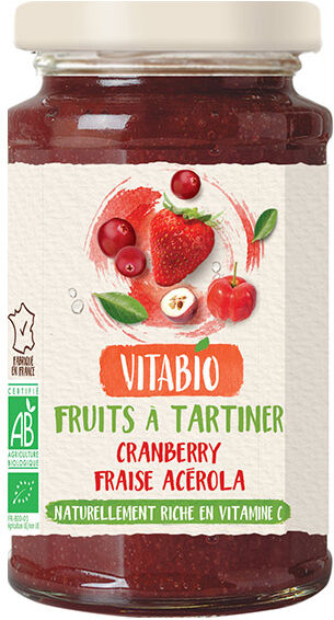 Vitabio Fruits à Tartiner aux Superfruits Cranberry Fraise Acérola Bio 290g