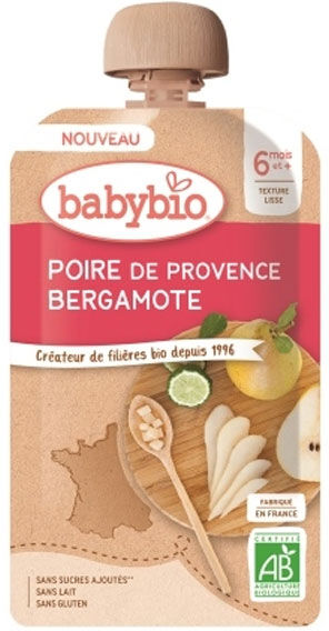 Babybio Fruits Gourde Poire Bergamote +6m Bio 120g