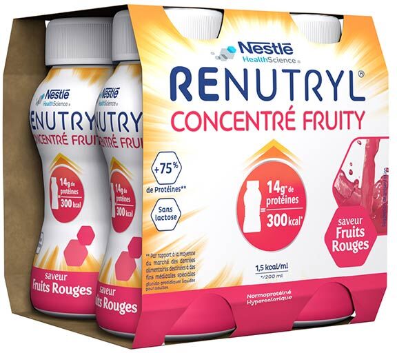 Renutryl Concentré Fruity Fruits Rouges 4 x 200ml