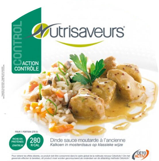 Nutrisaveurs Contrôle du Poids Plat Cuisiné Dinde Sauce Moutarde à l'Ancienne 270g