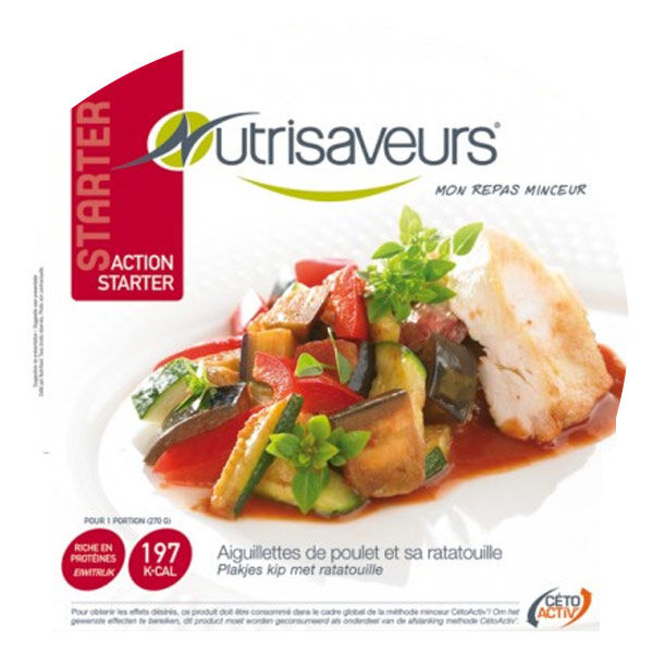 Nutrisaveurs Minceur Starter Plat Cuisiné Aiguillettes de Poulet et Ratatouille 270g