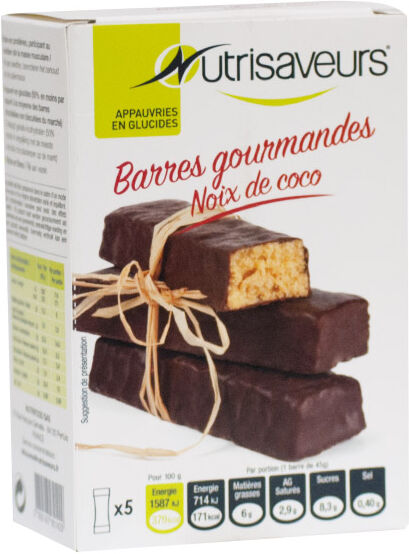 Nutrisaveurs Barre Gourmande Noix de Coco 5 unités