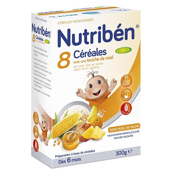 Nutriben Nutribén 8 Céréales et Miel 4 Fruits +6m 300g