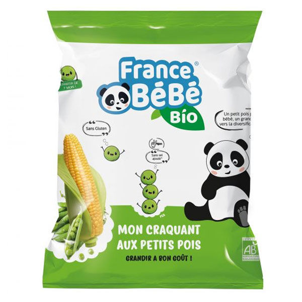 France Bébé Nutrition France Bébé Bio Mon Croquant Maïs Petits Pois 20g