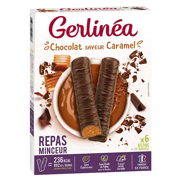Gerlinéa Repas Minceur Barre Chocolat Caramel 12 unités