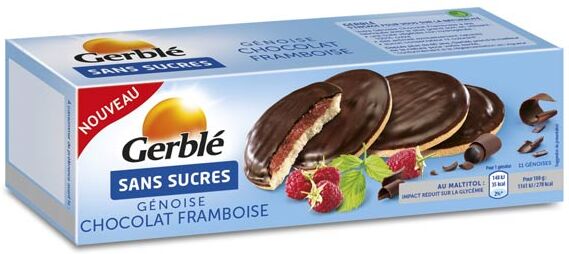 Gerblé Sans Sucres Génoise Chocolat Framboise 140g